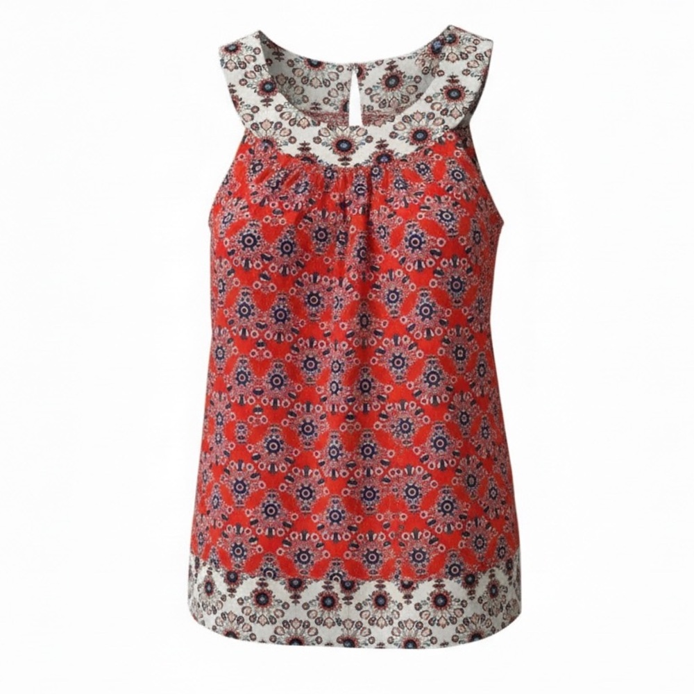 Boden orange floral sleeveless top, size 4